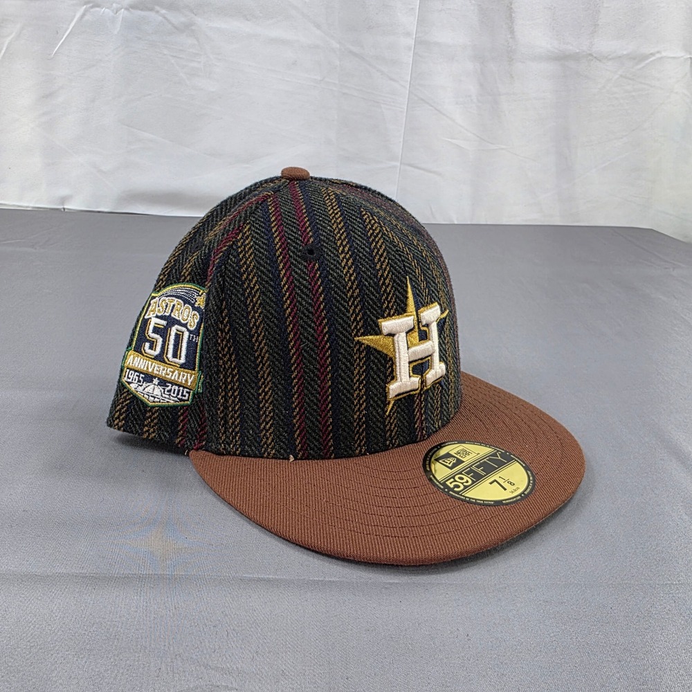 New Era Houston Astros 59fifty Anniversary Fitted Hat Wool Blend Size 7 1/8‎
